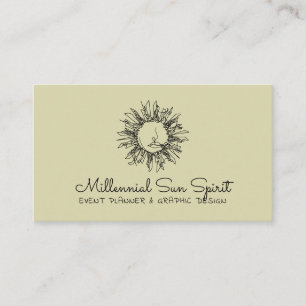 Carte De Visite Visage solaire céleste Pastel Green