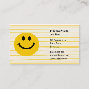 Carte De Visite Visage sur les rayures jaunes ensoleillées