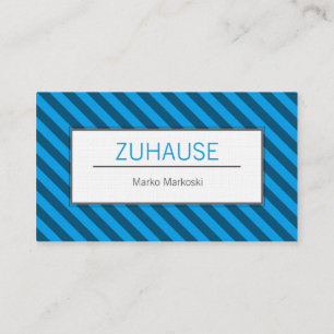 Carte De Visite Visitenkarte blau gestreift