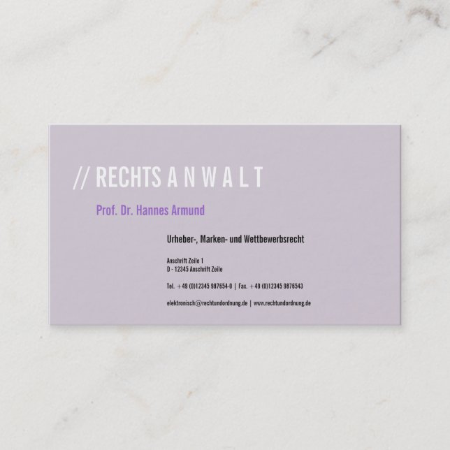 Carte De Visite Visitenkarten Frischer Luxus (Devant)