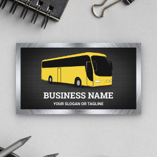 Carte De Visite Visites guidées en bus jaune de luxe Agence de voy