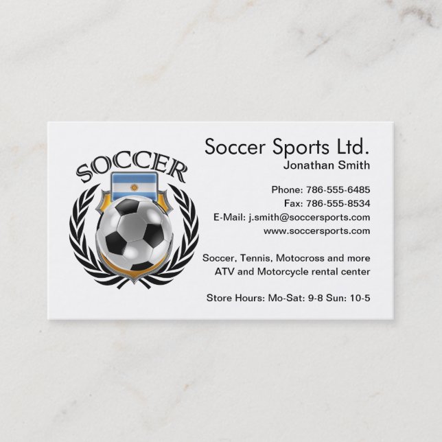 Carte De Visite Vitesse de fan du football 2016 de l'Argentine (Devant)