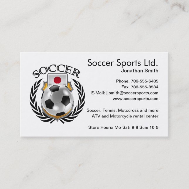 Carte De Visite Vitesse de fan du football 2016 du Japon (Devant)