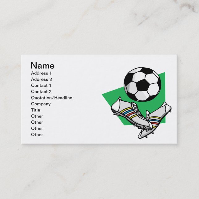 Carte De Visite Vitesse du football (Devant)