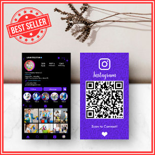 Carte De Visite Vivid Violet Entretien Instagram QR