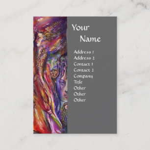 Carte De Visite VIVIEN ET MERLIN Imaginaire rose violet gris