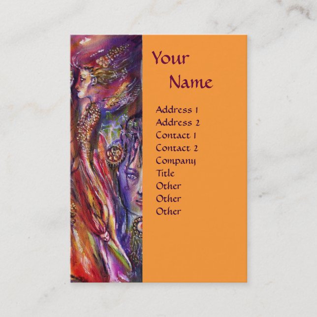 Carte De Visite VIVIEN ET MERLIN Imaginaire rose violet orange (Devant)