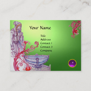 Carte De Visite VIVIEN MONOGRAM gem vert blanc violet