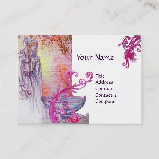 Carte De Visite VIVIEN MONOGRAS violet rose blanc (Devant)