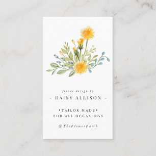 Carte De Visite Voeux de Dandelion   Fleur sauvage de printemps