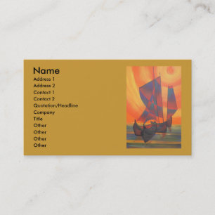 Carte De Visite Voiles rouges dans le couloir de soleil Cubist Abs