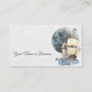 Carte De Visite Voilier nautique et Pleine lune