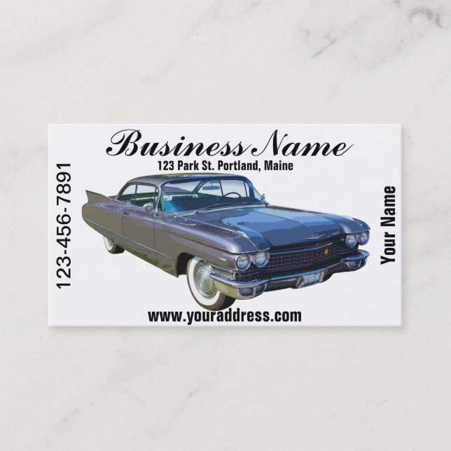 Carte De Visite Voiture 1960 de luxe de Cadillac (Devant)