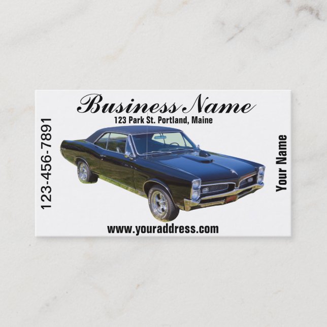 Carte De Visite Voiture 1967 de muscle de Pontiac GTO (Devant)