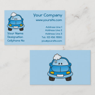 Carte De Visite Voiture bleue avec bulles