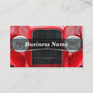 Carte De Visite Voiture d'antiquités rouge