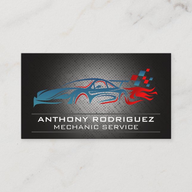 Carte De Visite Voiture de course sportive | Services pièces auto (Devant)