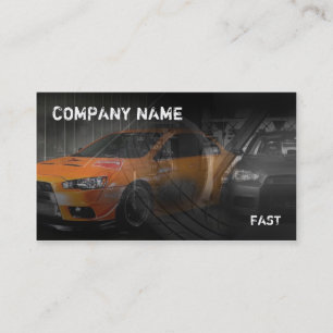 Carte De Visite voiture de sport orange dans le garage