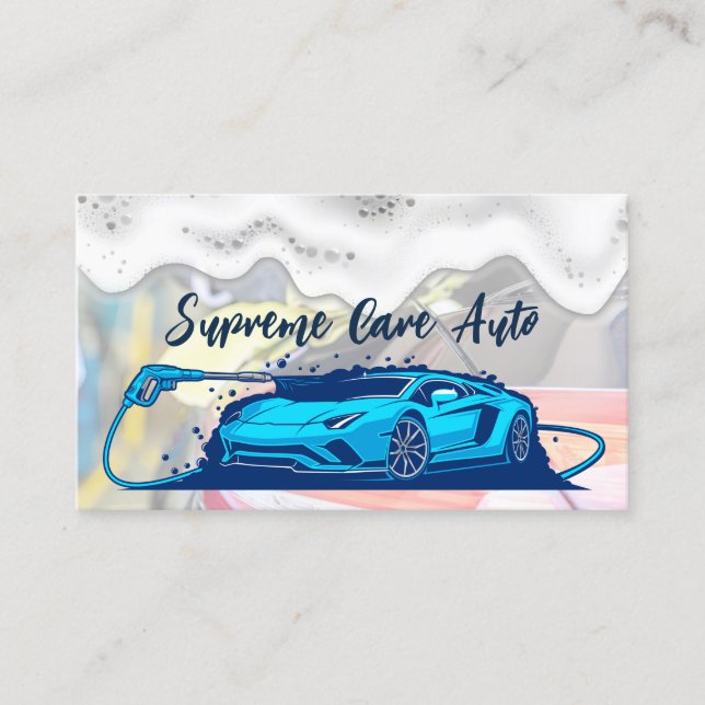Carte De Visite Voiture de sport Spray d'eau | Savons Suds (Devant)