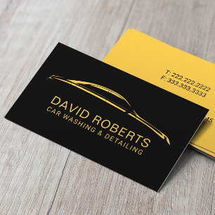 Carte De Visite Voiture Detailing Car Wash Automotive Black & Yell