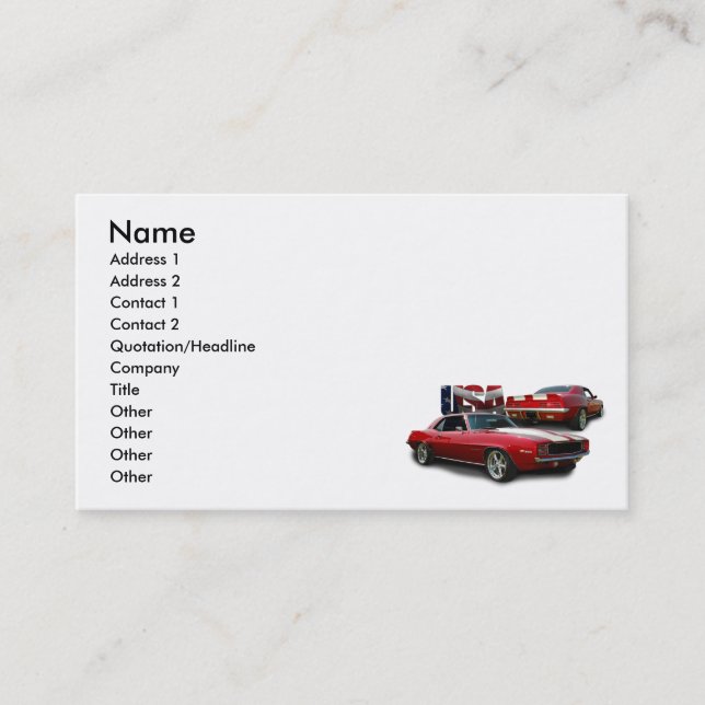 Carte De Visite Voiture musculaire (Devant)