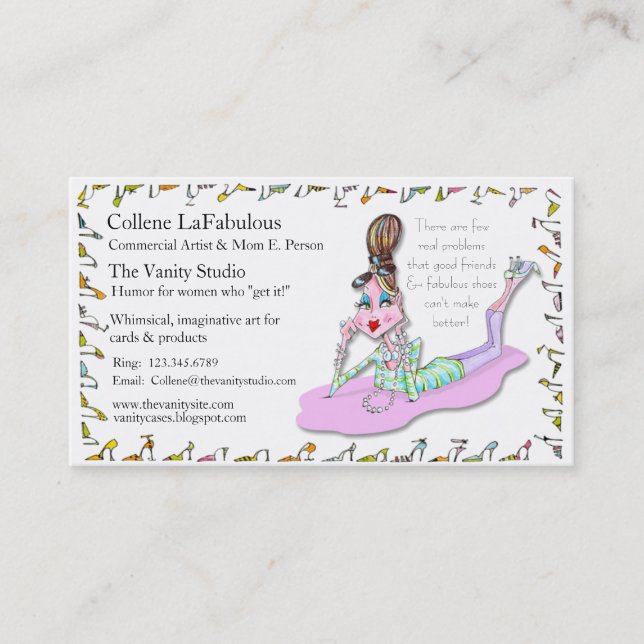 Carte De Visite voiture orientée de biz de chaussure fabuleuse (Devant)