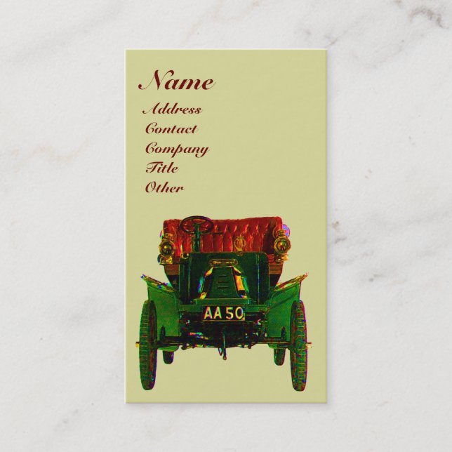 CARTE DE VISITE VOITURE RETRO - AUTOMOBILE (Devant)