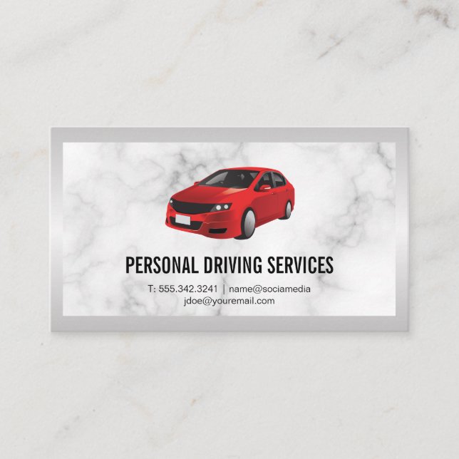 Carte De Visite Voiture rouge | Services de conduite (Devant)