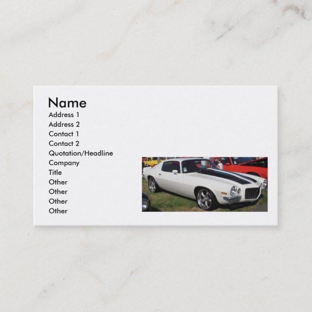 Carte De Visite Voitures de muscle (Devant)