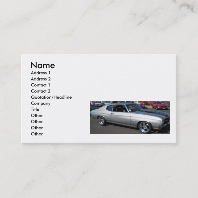 Carte De Visite Voitures de muscle (Devant)