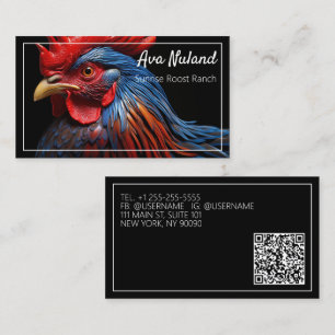Carte De Visite Volaille élevage de poulet sur mesure QR