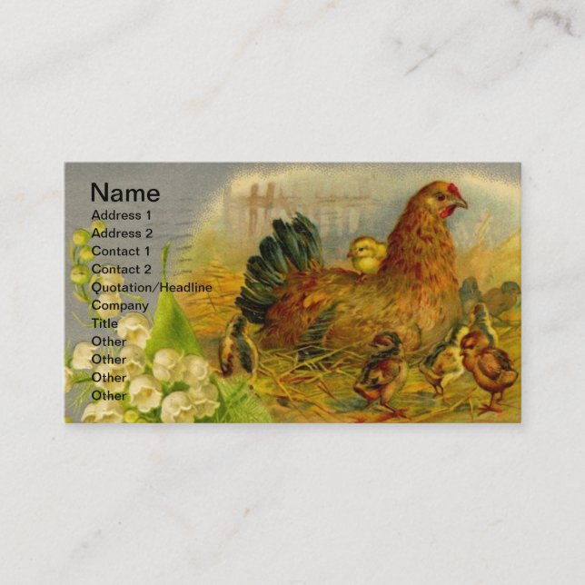 Carte De Visite Volaille Vintage (Devant)