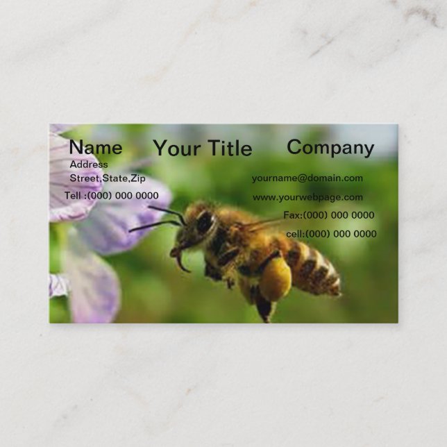 Carte de visite volant de Bumble Bee (Devant)