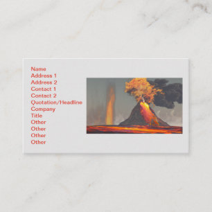Carte De Visite Volcan avec lave et feu