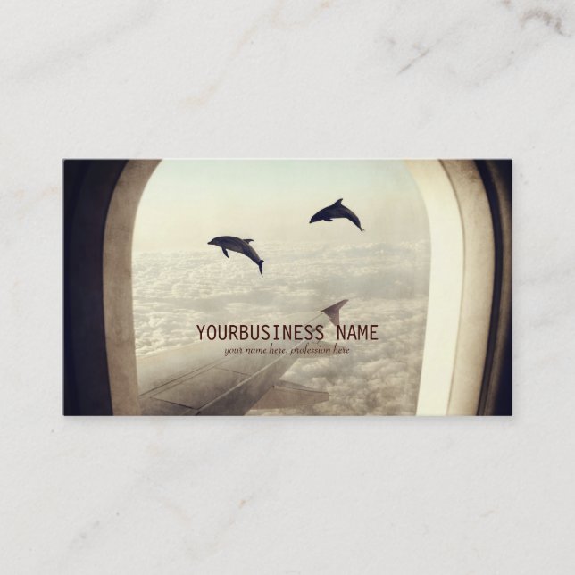 Carte De Visite Voler avec des dauphins (Devant)