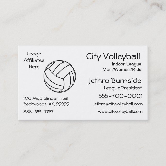 Carte De Visite Volleyball (Devant)