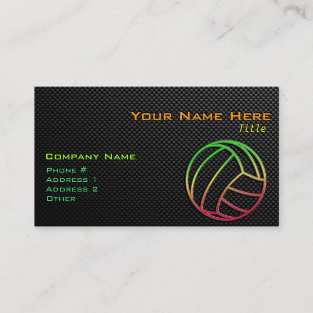 Carte De Visite Volleyball coloré (Devant)