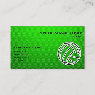 Carte De Visite Volleyball vert