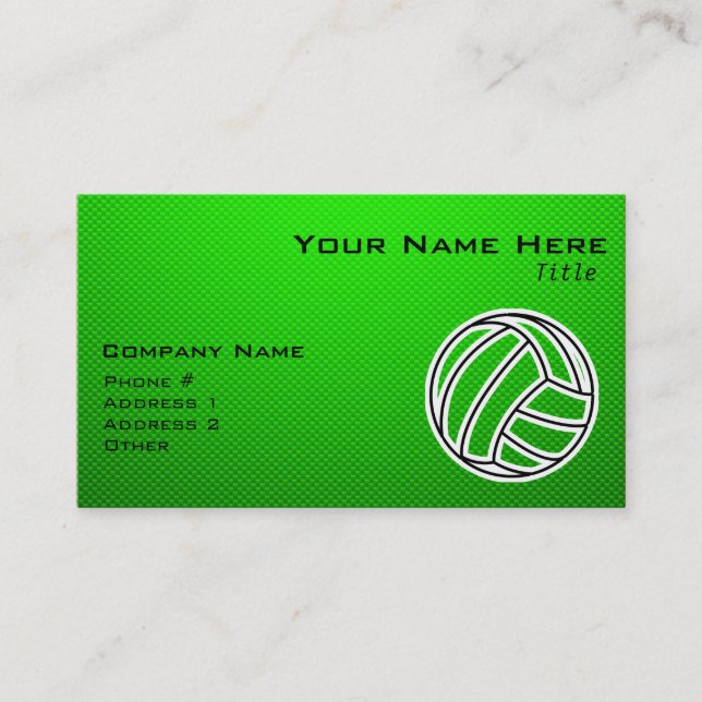 Carte De Visite Volleyball vert (Devant)