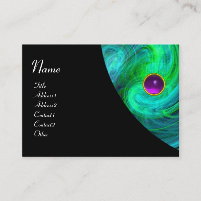 Carte De Visite VORTEX LÉGER AMÉTHYSE vert jaune bleu noir (Devant)