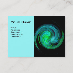Carte De Visite VORTEX LUMINEUX, bleu-vert-blanc-vert-bleu-vert-bl