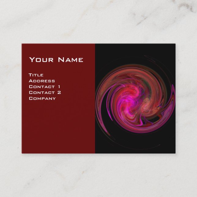 Carte De Visite VORTEX LUMINEUX, noir vif rose violet rouge (Devant)