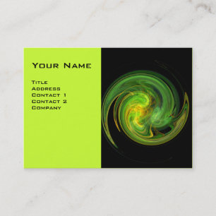 Carte De Visite VORTEX LUMINEUX, noir vif, vert blanc blanc