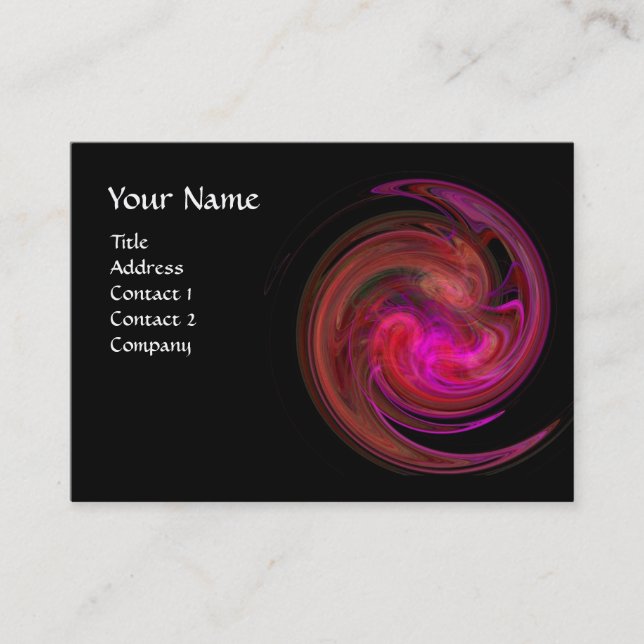 Carte De Visite VORTEX LUMINEUX, rouge vif rouge rose violet brun (Devant)