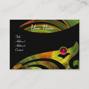 Carte De Visite VORTEX LUMINEUX RUBY rouge rose noir orange jaune
