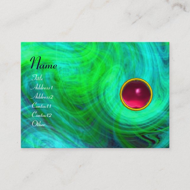 Carte De Visite VORTEX LUMINEUX RUBY vert bleu rose rouge (Devant)