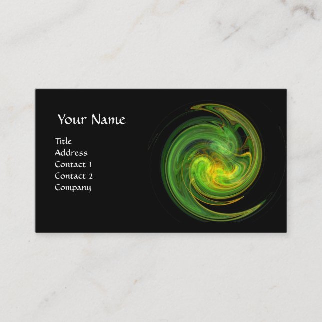 Carte De Visite VORTEX LUMINEUX, vert noir vif (Devant)