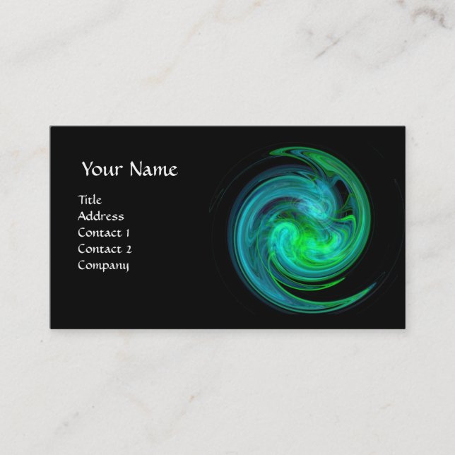 Carte De Visite VORTEX LUMINEUX, vert noir vif bleu bleu (Devant)