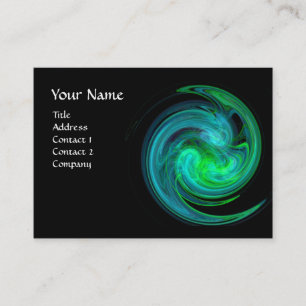 Carte De Visite VORTEX LUMINEUX, vert noir vif bleu bleu