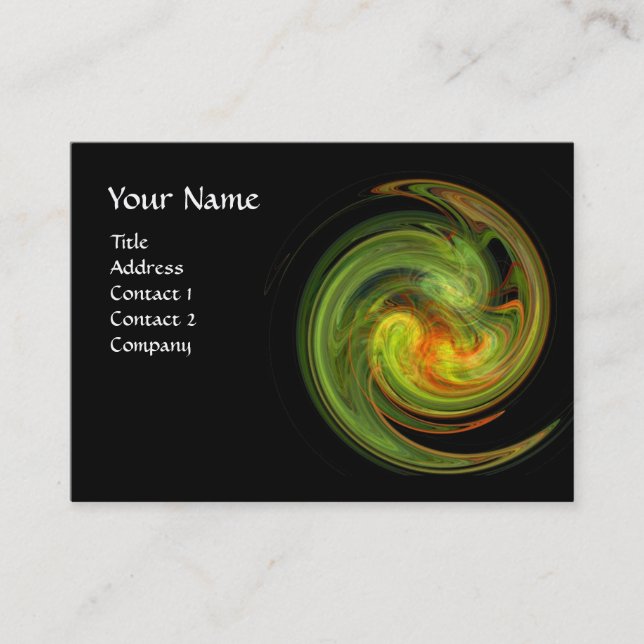 Carte De Visite VORTEX LUMINEUX, vert noir vif orange orange (Devant)